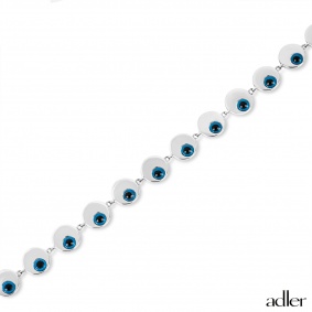 Adler White Gold Enamel Evil Eye Bracelet Adler White Gold Enamel Evil Eye Bracelet